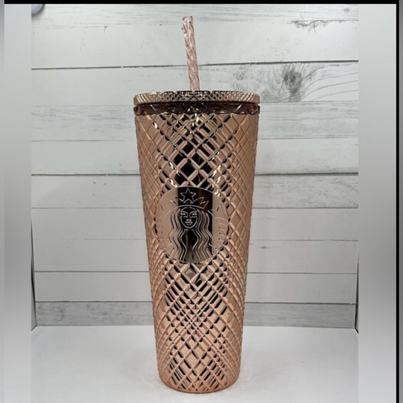 NWT Starbucks Rose Gold Jewelled Tumbler, 24 oz, venti - Picture 2 of 7